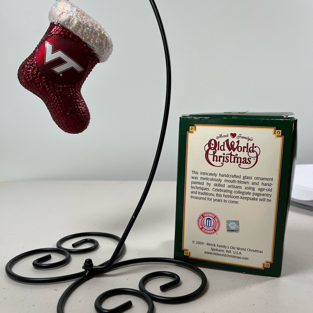 Old World Christmas VT stocking glass ornament